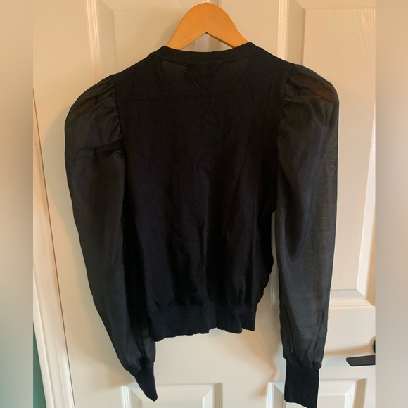 Mango knitted black top with transparent sleeves - Picture 2 of 3